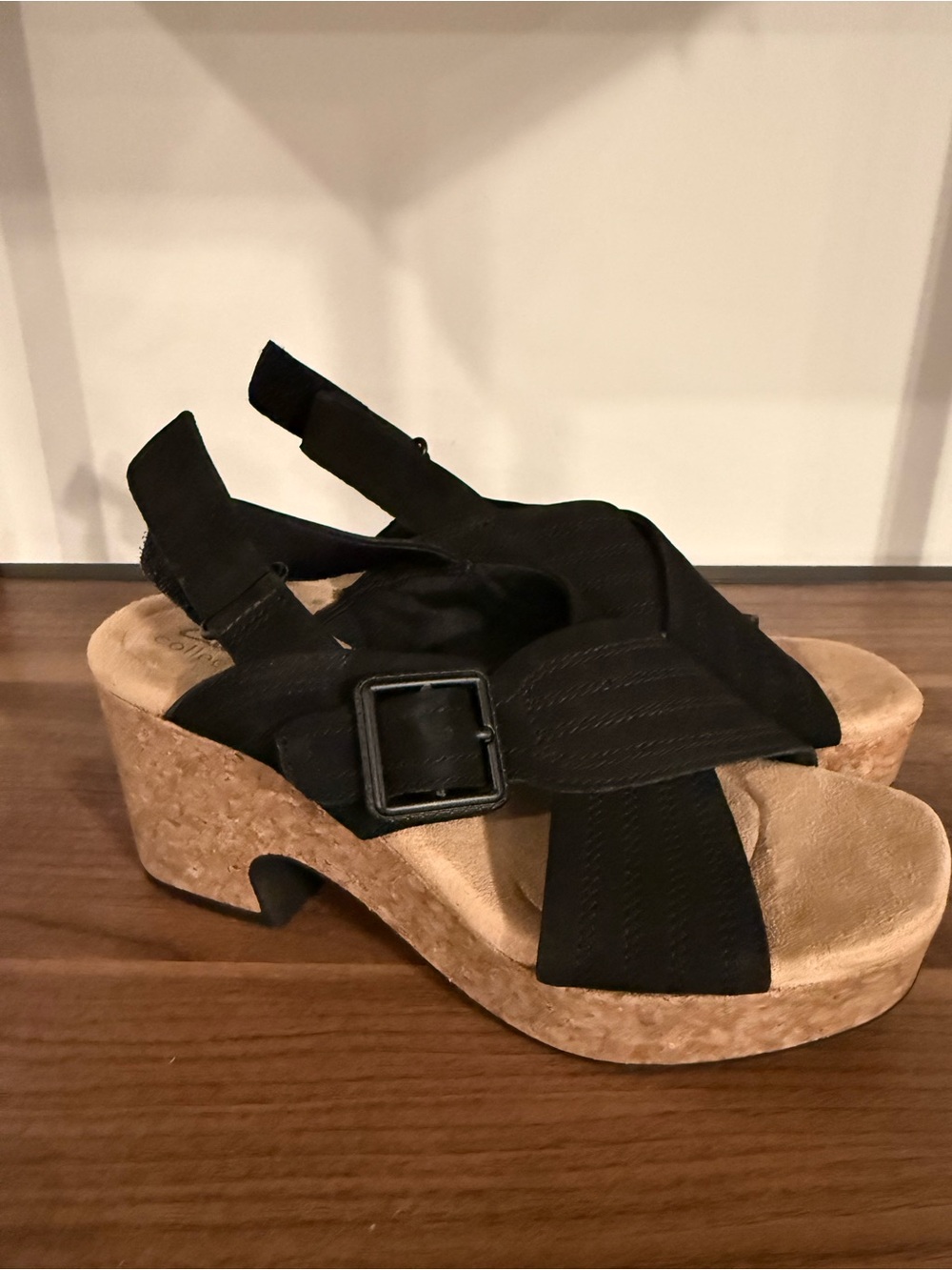 Carter's Black Cork Platform Wedge Sandals